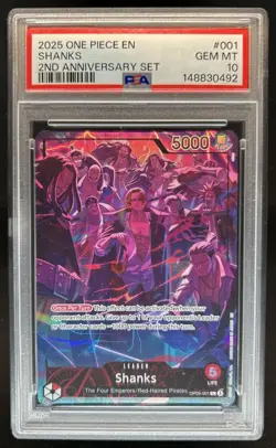 2025 One Piece 2nd Anniversary Set Shanks #OP09-001 PSA 10 - Image 1