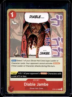 One Piece Starter Deck Straw Hat Diable Jambe Character #ST01-016 - Image 1
