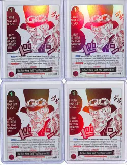 (4) Lot 2022 One Piece Ace Here Said You Deserved It! 3rd Anniv Promos #OP13-019 - Image 1