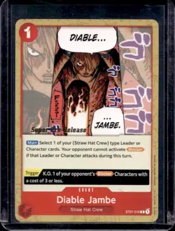 One Piece Starter Deck Straw Hat Diable Jambe Character #ST01-016 - Image 1