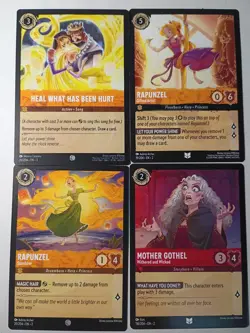 Lorcana Disney Tangled Rapunzel 4 Regular Cards - Image 2