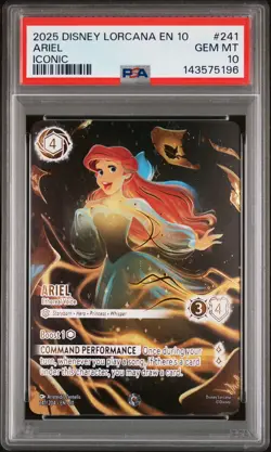 2025 DISNEY LORCANA WHISPERS IN THE WELL ICONIC ARIEL - ETHEREAL VOICE PSA 10 - Image 1