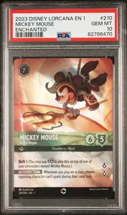 Disney Lorcana 2023 the First Chapter #210 Mickey Mouse Enchanted PSA 10 - Image 1