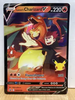 Pokemon Celebrations Promo Lance’s Charizard V Card Rare SWSH133 - Image 1