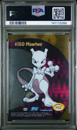 2000 TOPPS POKEMON TV ANIMATION CLEAR CARDS #PC5 MEWTWO PSA 10 - Image 2