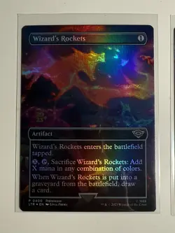 2023 MTG LOTR Gandalf Frodo Wizard Rockets Scene Prerelease Promo Stamp 3 Cards - Image 2