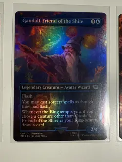 2023 MTG LOTR Gandalf Frodo Wizard Rockets Scene Prerelease Promo Stamp 3 Cards - Image 3