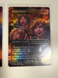 2023 MTG LOTR Gandalf Frodo Wizard Rockets Scene Prerelease Promo Stamp 3 Cards - Image 4