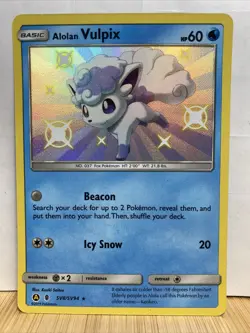 Pokemon Hidden Fates Alolan Vulpix Shining Vault Foil Card Ultra Rare SV8/SV94 - Image 1