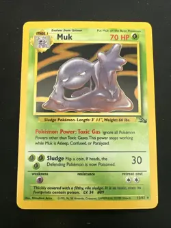 1999 Fossil Vintage Pokemon 2 Card Lot: Holo Muk 13/62 x2 - Image 2
