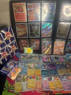 Pokemon Cards 150+ Bulk Lot Multi-Language Holos +2 Top Loaders +5 Stickers - Image 2