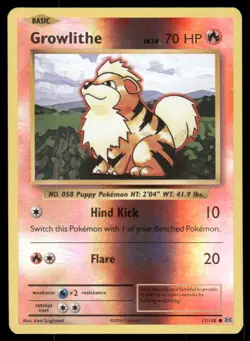 Growlithe 2016 XY Evolutions Reverse Holo Pokemon Card 17/108 (NM) - Image 1