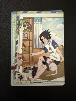Sasuke Uchiha NRSA01-PU-005L4 Stamped Naruto Kayou Card Heavens Scroll Series 1 - Image 1