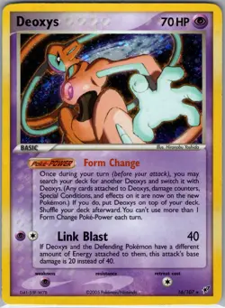 *SWIRL* Deoxys 16/107 EX Deoxys Non-Holo Rare Pokemon Card TCG - Image 1