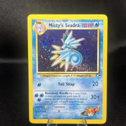 Misty's Seadra (Prerelease) 009/132 Gym Heroes Promo Holo Pokemon card - Image 1