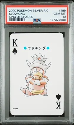 2000 POKEMON SILVER VERSION PLAYING CARDS KING OF SPADES #199 SLOWKING PSA 10 - Image 1