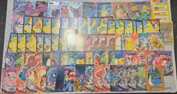 Topps Pokemon card lot LP to DMG holos, Stickers, Blue and BLack label Emerald - Image 1