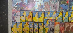 Topps Pokemon card lot LP to DMG holos, Stickers, Blue and BLack label Emerald - Image 2