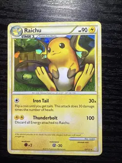 Pokemon HGSS - HeartGold SoulSilver - Raichu - 10/123 - Cracked Ice Holo Rare - - Image 1