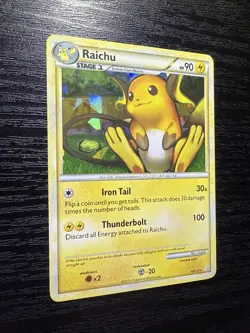 Pokemon HGSS - HeartGold SoulSilver - Raichu - 10/123 - Cracked Ice Holo Rare - - Image 3