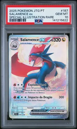 2025 POKEMON PORTUGUESE JTG PT-JOURNEY TOGETHER #187 SALAMENCE EX PSA 10 - Image 1