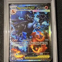 2025 POKEMON PHANTASMAL FLAMES ILLUSTRATION RARE #125 MEGA CHARIZARD X EX PSA 9 - Image 2