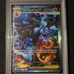 2025 POKEMON PHANTASMAL FLAMES ILLUSTRATION RARE #125 MEGA CHARIZARD X EX PSA 9 - Image 3
