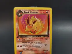 Dark Flareon Pokemon Card 1st Edition 35/82 Team Rocket Set MP - Image 3
