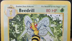 Pokemon Beedrill 80 HP Rare Base Set Shadowless 17/102 1999 Wizards - Image 2