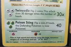 Pokemon Beedrill 80 HP Rare Base Set Shadowless 17/102 1999 Wizards - Image 4