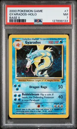 2000 POKEMON BASE SET 2 #7 GYARADOS-HOLO PSA 7 - Image 1