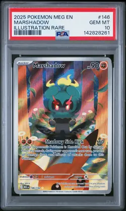 2025 POKEMON MEG EN-MEGA EVOLUTION ILLUSTRATION RARE #146 MARSHADOW PSA 10 - Image 1