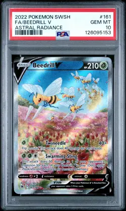 2022 POKEMON SWORD & SHIELD ASTRAL RADIANCE #161 FULL ART/BEEDRILL V PSA 10 - Image 1