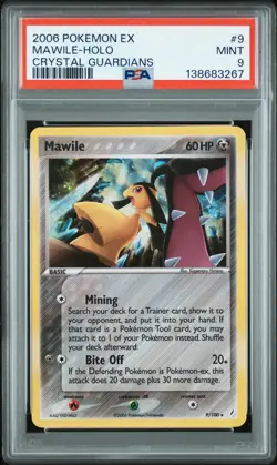 2006 POKEMON EX CRYSTAL GUARDIANS #9 MAWILE-HOLO PSA 9 - Image 1