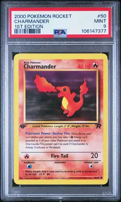 2000 POKEMON ROCKET 1ST ED #50 CHARMANDER PSA 9 - Image 1
