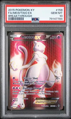 2015 POKEMON XY BREAKTHROUGH #158 FULL ART/MEWTWO EX PSA 10 - Image 1