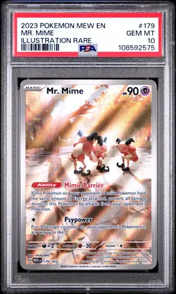 2023 POKEMON MEW EN-151 ILLUSTRATION RARE #179 MR. MIME PSA 10 - Image 1