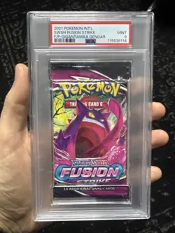 Pokemon Sword & Shield Fusion Strike Booster Pack Sealed Gengar Art PSA 9 - Image 1