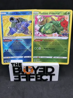 Radiant Blastoise, And Venasaur Holographic Pokemon GO 2022 NM No Reserve - Image 1