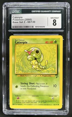 2000 Pokemon Set 2 Caterpie #68/130 CGC 8 - Image 1
