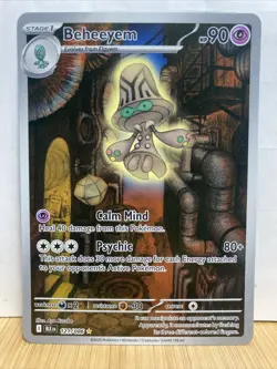 Pokemon Black Bolt Beheeyem Full Art Card Illustration Rare 121/86 - Image 1