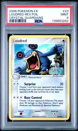 2006 POKEMON EX CRYSTAL GUARDIANS #23 LOUDRED-REVERSE FOIL PSA 9 - Image 1