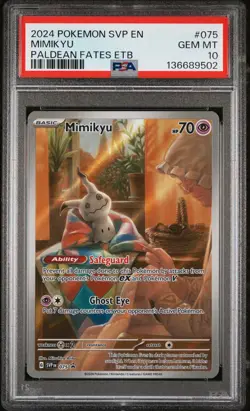 2024 POKEMON SVP PALDEAN FATES ELITE TRAINER BOX MIMIKYU PSA 10 - Image 1