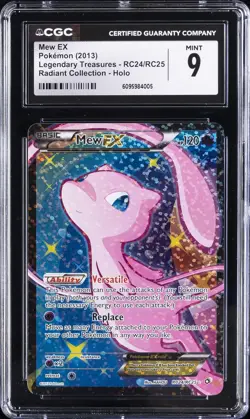 2013 POKEMON LEGEND TREASURES RADIANT COLLECTION HOLO #RC24/RC25 MEW EX CGC 9 - Image 1