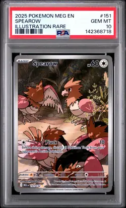 2025 POKEMON MEG EN-MEGA EVOLUTION ILLUSTRATION RARE #151 SPEAROW PSA 10 - Image 1