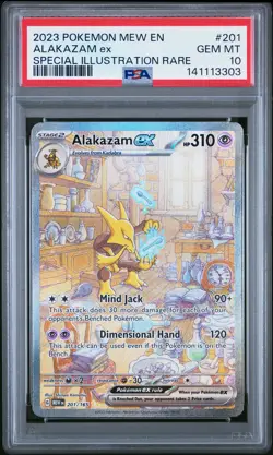 2023 POKEMON MEW EN-151 SPECIAL ILLUSTRATION RARE #201 ALAKAZAM EX PSA 10 - Image 1