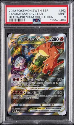 2022 POKEMON SWSH ULTRA-PREMIUM COLLECTION #262 FULL ART/CHARIZARD VSTAR PSA 9 - Image 1