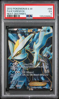 2012 POKEMON B&W NEXT DESTINIES #96 FULL ART/KYUREM EX PSA 5 - Image 1