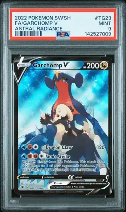 2022 POKEMON SWORD & SHIELD ASTRAL RADIANCE #TG23 FULL ART/GARCHOMP V PSA 9 - Image 1