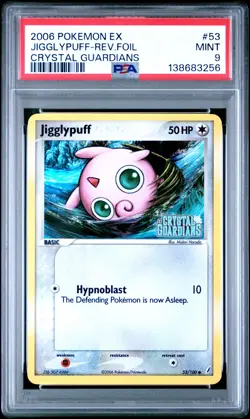 2006 POKEMON EX CRYSTAL GUARDIANS #53 JIGGLYPUFF-REVERSE FOIL PSA 9 - Image 1